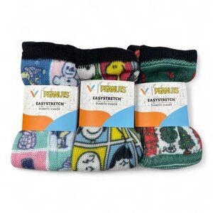 3 Pair Viasox Diabetic Easystretch Knee High Socks Snoopy Men's Women's Large L